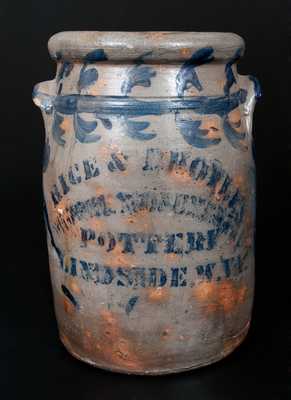 Very Rare RICE & BROYLES / LINDSIDE, W. VA Stoneware Jar with Elaborate Floral Decoration