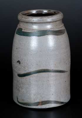 Unusual Stoneware Wax Sealer with Green Stripes
