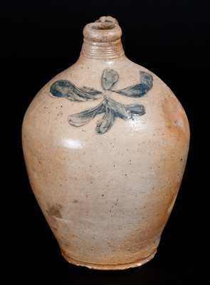 Half-Gallon Stoneware Jug w/ Incised Foliate Decoration, Manhattan origin, probably John Remmey III