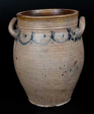 Stoneware Jar attrib. Clarkson Crolius, Sr. with Cobalt Drape Decoration, Manhattan, New York, c1815