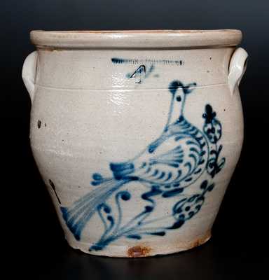 W. ROBERTS BINGHAMTON, N.Y. Four-Gallon Stoneware Jar with Large Bird Decoration
