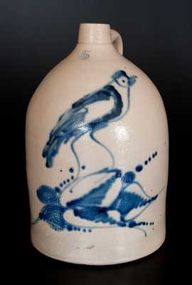 Five-Gallon West Troy, NY Stoneware Bird Jug