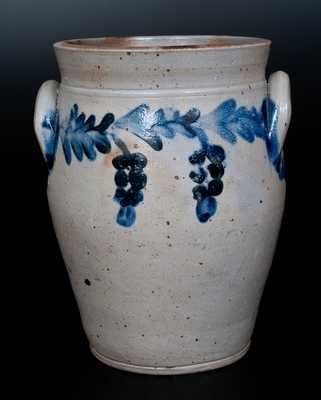 Philadelphia Stoneware Jar w/ Hanging Grapes Decoration, att. Henry Remmey
