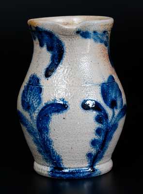 Fine One-Quart Richard Remmey, Philadelphia, Stoneware Pitcher w/ Bold Tulip Decoration