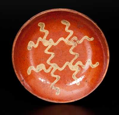 Redware Dish with Yellow-Slip Decoration att. Willoughby Smith, Wommelsdorf, PA