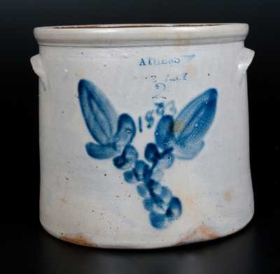 Unusual ATHENS POTTERY, N.Y. Stoneware Jar Dated 1893
