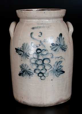 WM. A. MACQUOID New York City Stoneware Jar with Fine Grapes Decoration