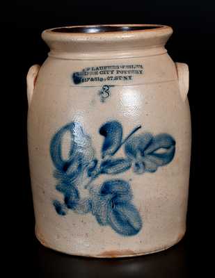 F. LAUFERSWEILER / EMPIRE CITY POTTERY Stoneware Jar with Floral Decoration