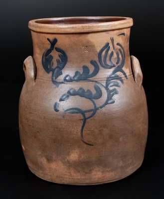 Unusual att. T. Hempstead / Greenport, Long Island Decorated Stoneware Jar 