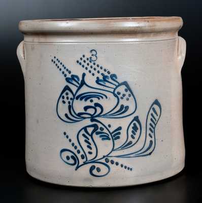Three-Gallon Stoneware Jar with Slip-Trailed Floral Decoration