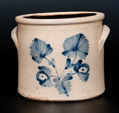 Stoneware Jar w/ Floral Decoration, probably MacQuoid or Lehman, NY City, c1860-70