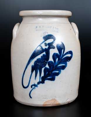 F. B. NORTON & CO. / WORCESTER, MASS. Stoneware Jar with Parrot Decoration