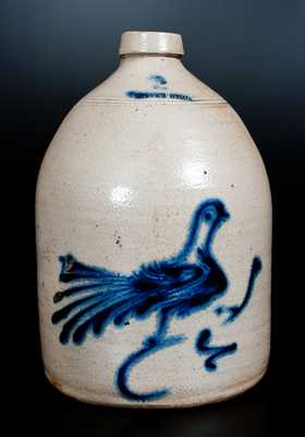 WHITES UTICA Stoneware Jug with Slip-Trailed Bird Decoration