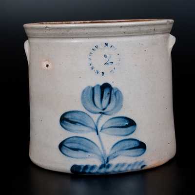 N. CLARK JR. / ATHENS, NY Stoneware Jar with Floral Decoration