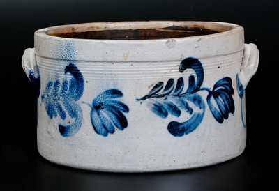 2 Gal. Decorated Stoneware Cake Crock, Remmey, Philadelphia, circa 1860