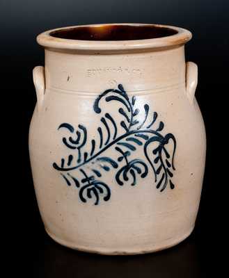 EDMANDS & CO. Stoneware Jar w/ Slip-Trailed Floral Decoration
