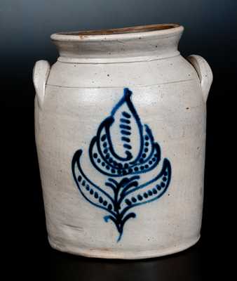Stoneware Jar with Slip-Trailed Floral Decoration, attrib. Hudson River Pottery, Manhattan, c1845