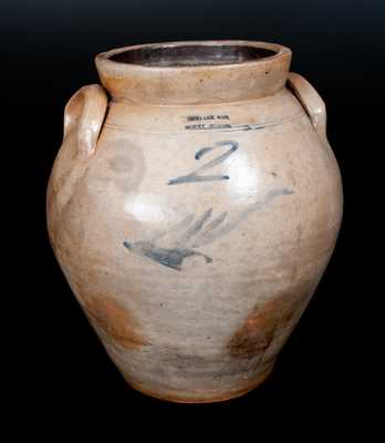 N. CLARK & CO. / MOUNT MORRIS Ovoid Decorated Stoneware Jar