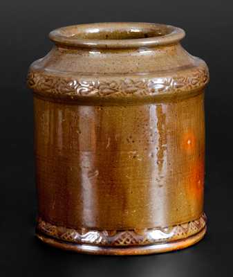 Jacob Heart (Chambersburg, PA) Redware Jar w/ Coggled Decoration, c1840