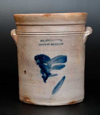 Scarce T. G. BOONE & SONS, POTTERS / NAVY ST. BROOKLYN Decorated Stoneware Crock