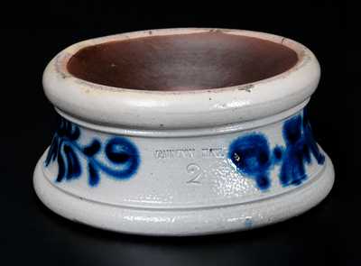 Rare TAUNTON, MA Stoneware Spittoon with Slip-Trailed Design