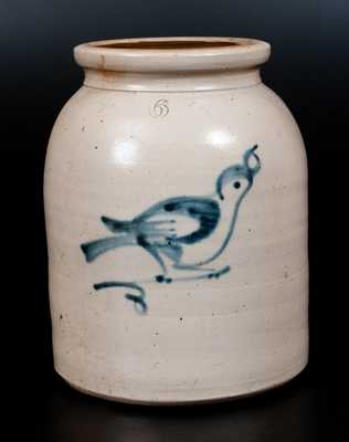 Fulper Bros. (Flemington, NJ) Six-Quart Stoneware Jar with Bird Decoration