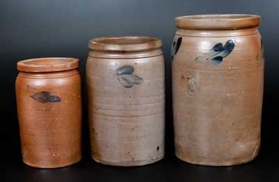 Lot of Three: Graduated Baltimore Stoneware Jars