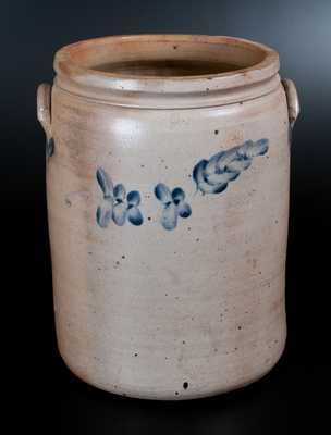 Five-Gallon Baltimore Stoneware Jar w/ Cobalt Floral Decoration