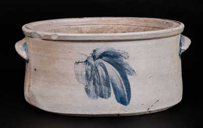 Stoneware Baltimore Butter Crock with Leaf Decoration