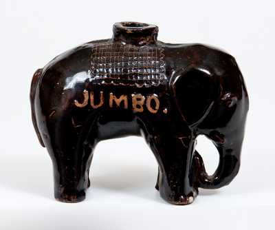 Unusual Stoneware Elephant Inkwell in the Form of JUMBO