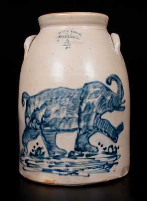 Extremely Important West Troy, NY Stoneware Elephant Crock