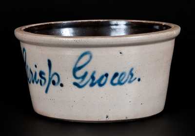 Fulper Bros., Flemington, NJ Stoneware Bowl with Script Trenton, NJ Advertising