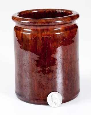 Glazed JOHN BELL (Waynesboro, PA) Redware Jar, c1850-80