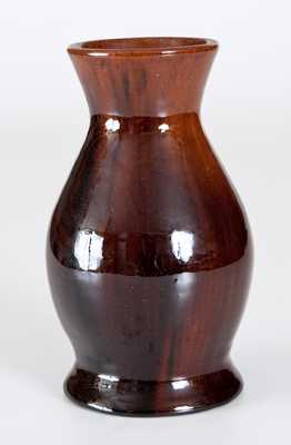 Scarce Glazed Redware Vase, Stamped 