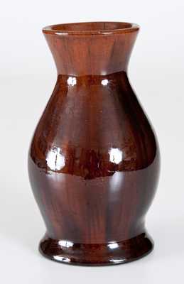 Scarce Glazed Redware Vase, Stamped 