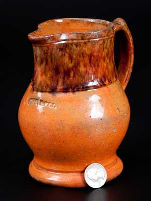 Scarce Glazed JOHN BELL (Waynesboro, PA) Redware Pitcher