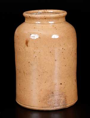 Glazed JOHN BELL Redware Canning Jar, c1840-80