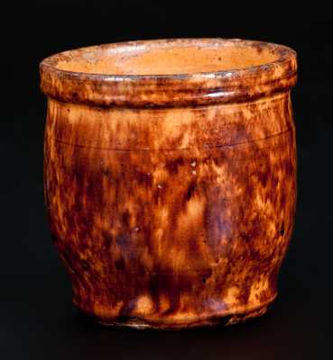 Rare Diminutive JOHN BELL / WAYNESBORO' Glazed Redware Jar c1850-80