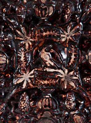 JOHN BELL / WAYNESBORO Glazed Redware Trivet, c1850-80