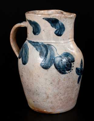 Outstanding and Rare JOHN BELL / WAYNESBORO' Stoneware Pitcher w/ Cobalt Decoration, c1850-80