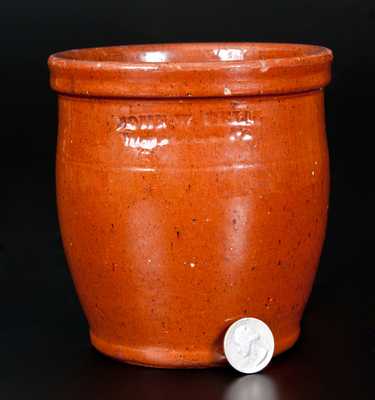 JOHN W. BELL / Waynesboro, Pa. Glazed Redware Jar, circa 1880