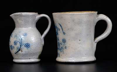 Extremely Rare Harrisburg, PA Miniature Pitcher and Mug Set, 1862, attrib. F.H. Cowden