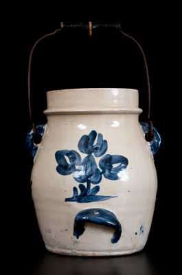 Rare Fulper, Flemington, NJ, Stoneware Batter Pail w/ Signature of Potter John Kunsman and Presentation Inscription