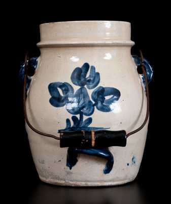 Rare Fulper, Flemington, NJ, Stoneware Batter Pail w/ Signature of Potter John Kunsman and Presentation Inscription