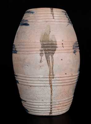 Extremely Rare ATHERTON & TRICE / ALBANY Stoneware Fish Keg, 1820-6