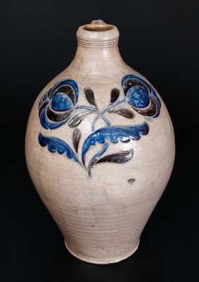Incised Manhattan, NY Stoneware Jug Two-Color Slip Decoration, probably Manhattan, NY, possibly Clarkson Crolius