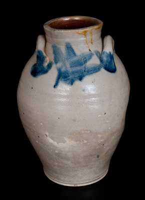 Extremely Rare ALBANY WARE Stoneware Jar, William Capron, Albany, NY, 1800-5
