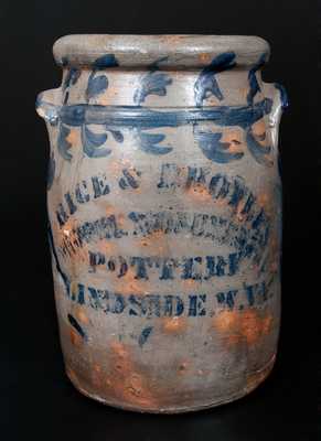 RICE & BROYLES / (?) MONUMENT / POTTERY / LINDSIDE, W. VA. Stoneware Jar