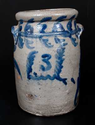 Very Rare RICE & BROYLES / LINDSIDE, W. VA Stoneware Jar with Elaborate Floral Decoration