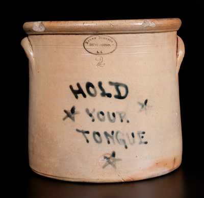Outstanding BROWN BROTHERS / HUNTINGTON, L.I. Stoneware Jar Inscribed
